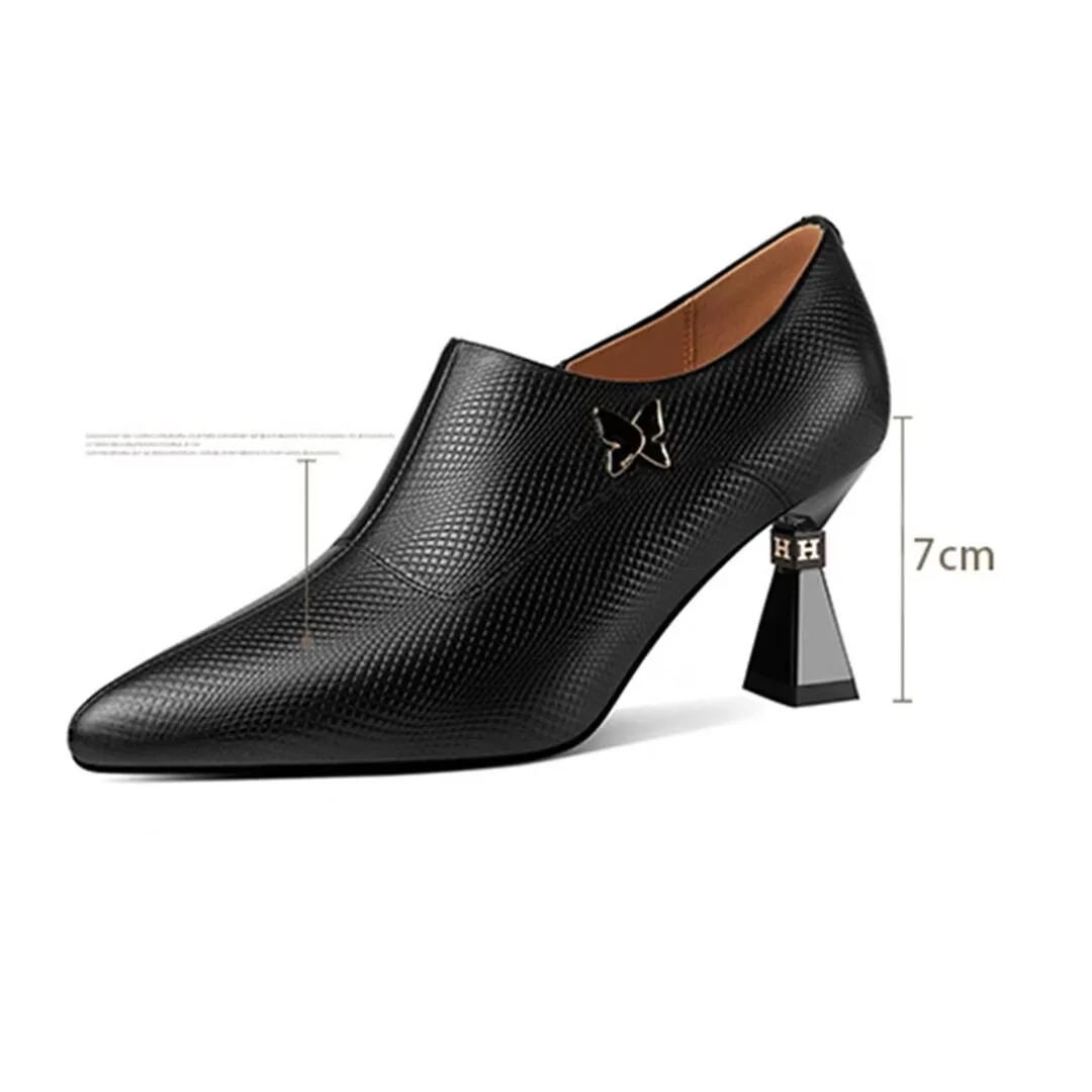 Sleek Leather Pointed Flats