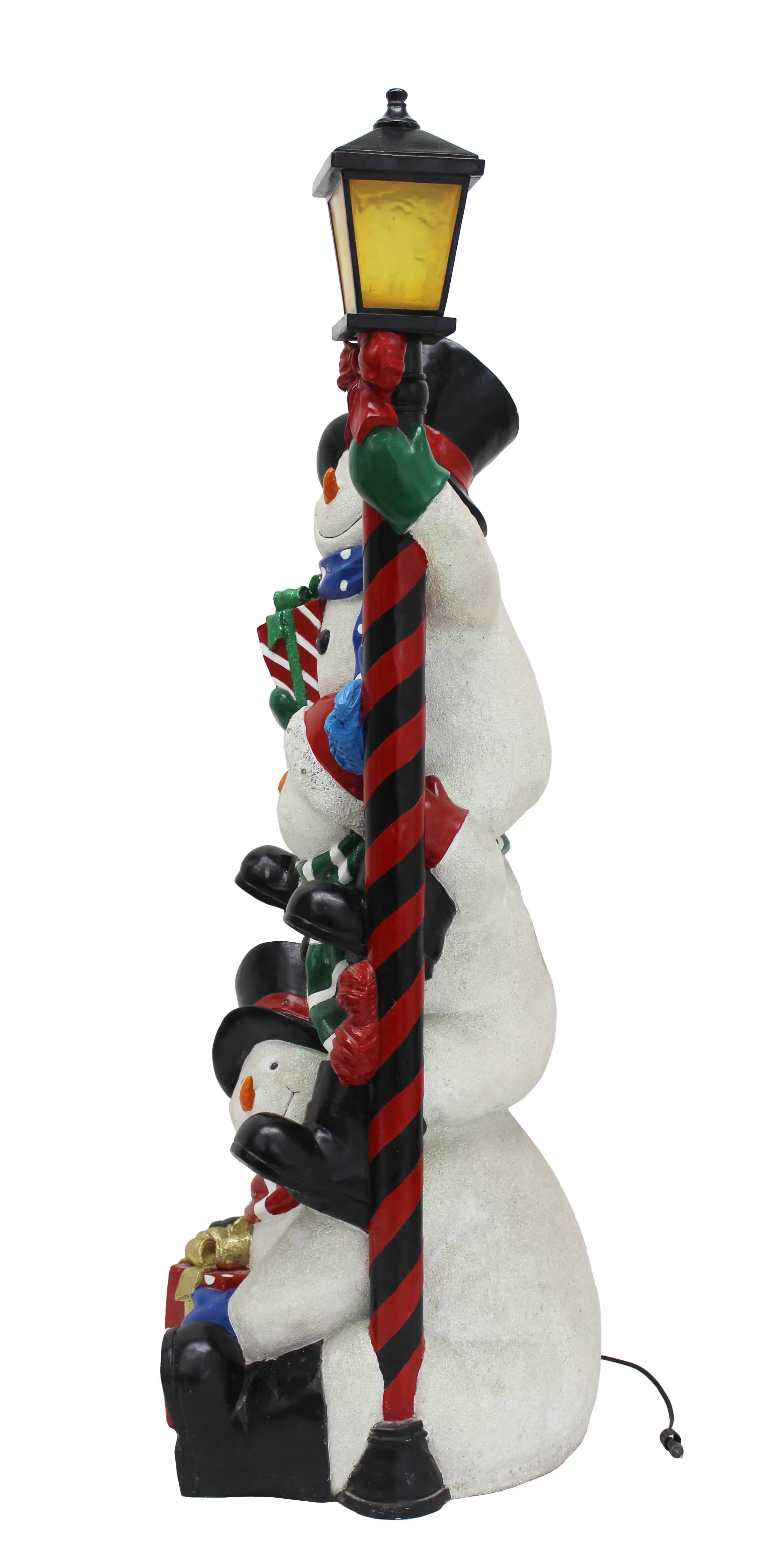 Stacking Snowman Lamp Post With 50 LEDs