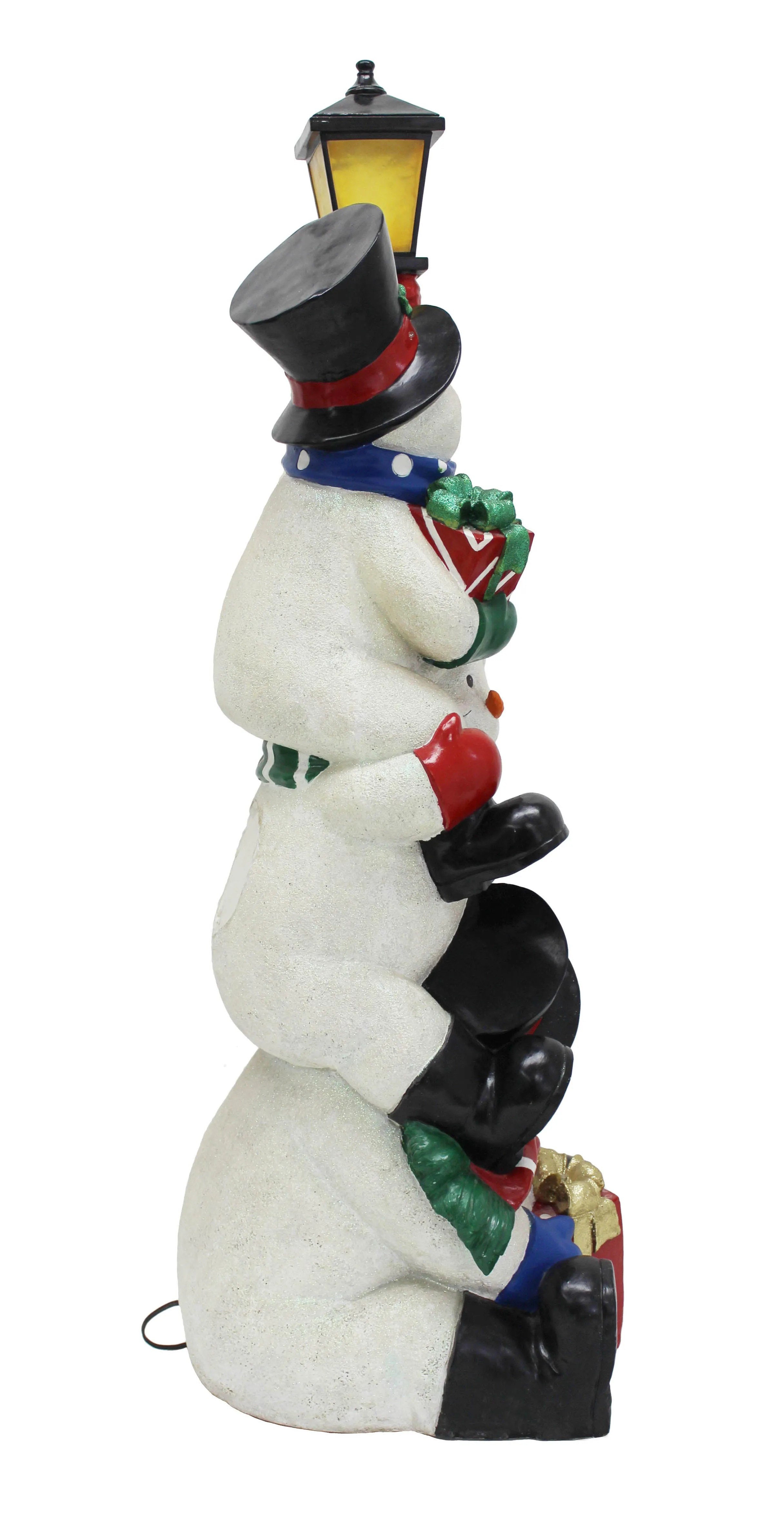 Stacking Snowman Lamp Post With 50 LEDs