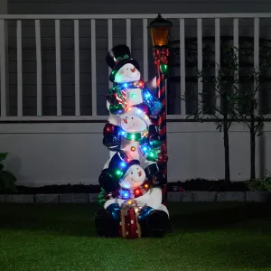 Stacking Snowman Lamp Post With 50 LEDs