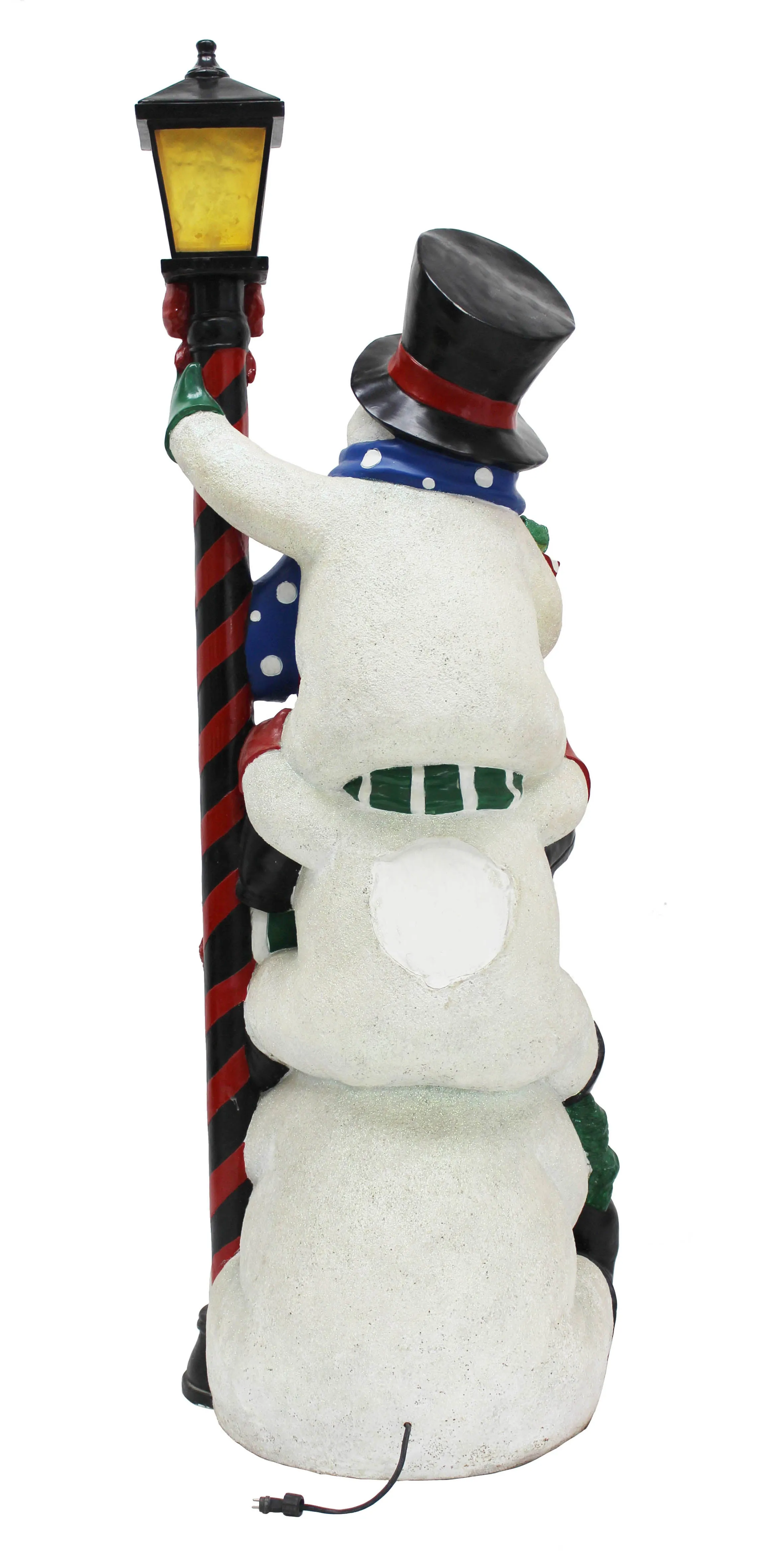 Stacking Snowman Lamp Post With 50 LEDs