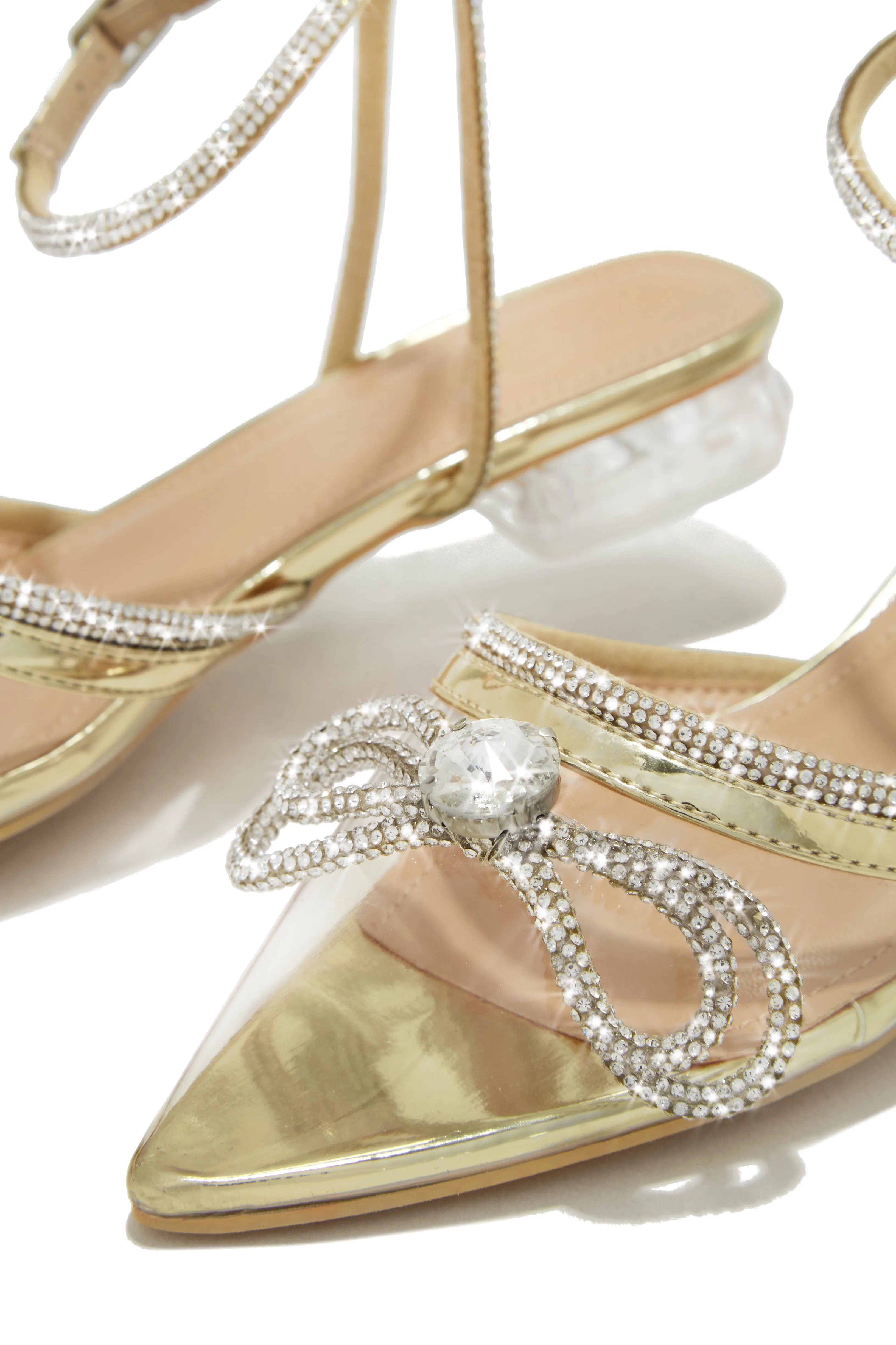 The Afterparty Embellished Pointed Toe Flats - Gold