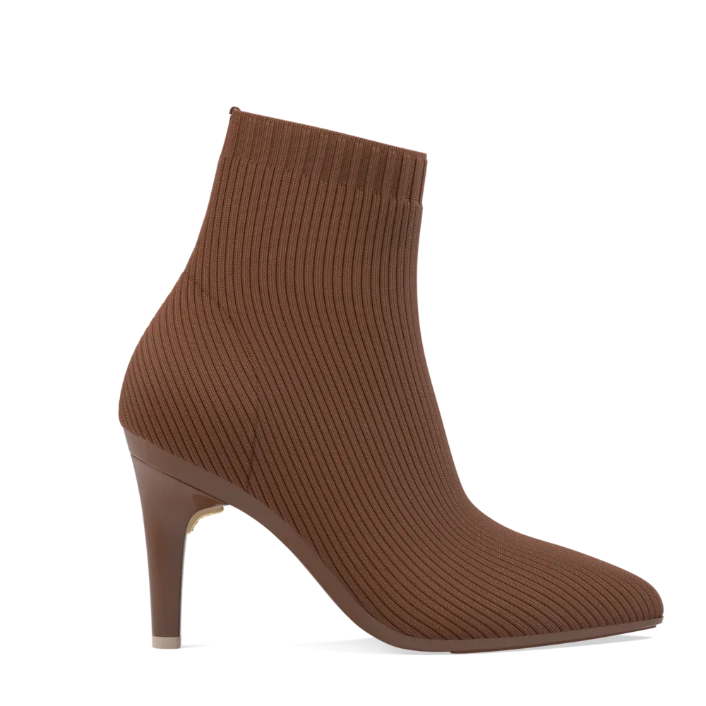 The Bootie Walnut Knit   Stiletto Heel Kit 4 Walnut