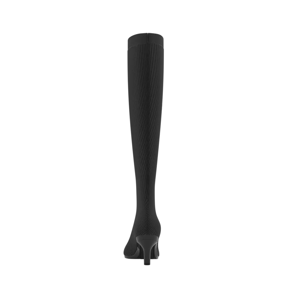 The Knee High Boot Coal Knit   Stiletto Heel Kit 3 Coal