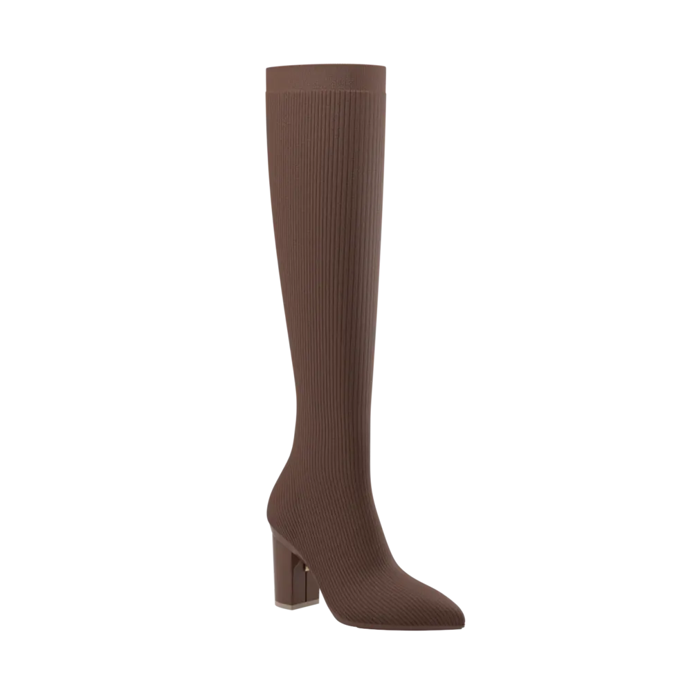 The Knee High Boot Walnut Knit   Block Heel Kit 4 Walnut