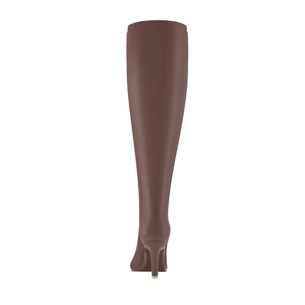 The Knee High Boot Walnut Leather   Stiletto Heel Kit 4 Walnut