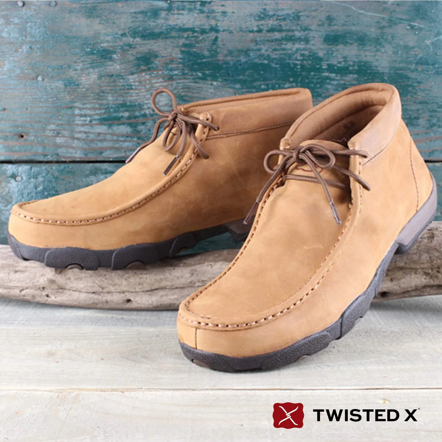 Twisted X Boots Mens Distressed Saddle Waterproof Driving Mocs