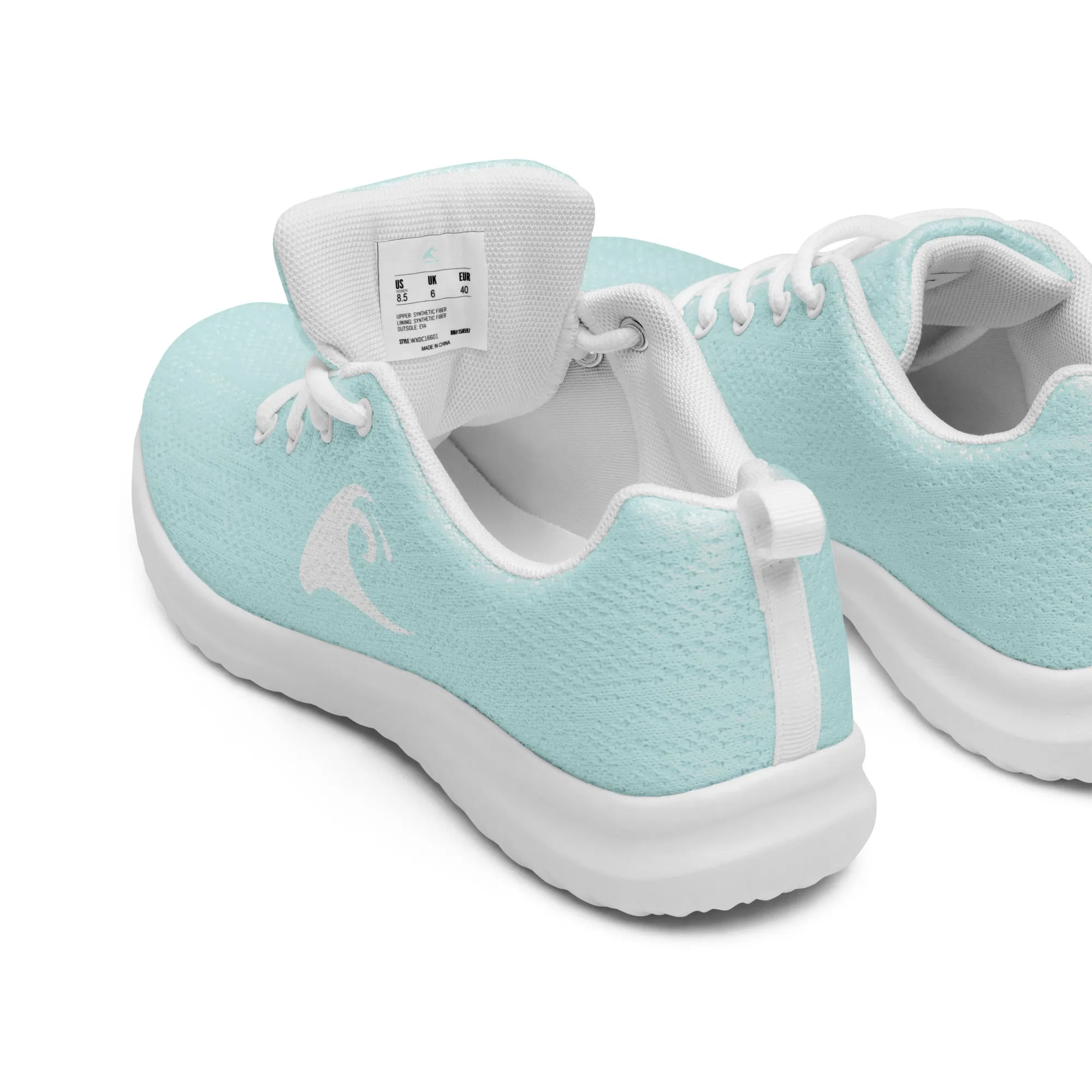 Women’s Light Cyan Athletic Shoes with Extremely Stoked Epic Wave Logo